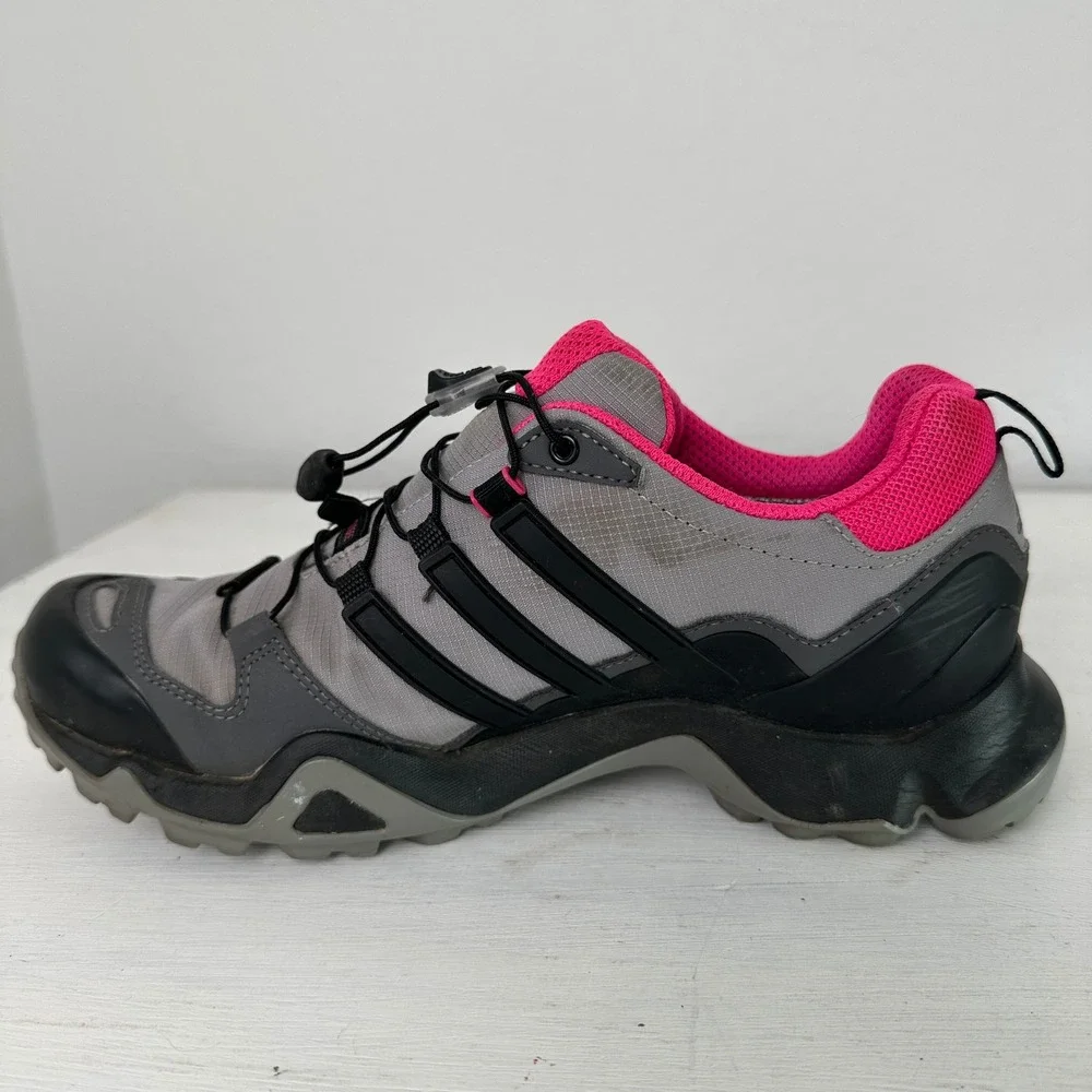 Adidas Hiking Shoes Womens 8 Terrex Swift R GTX Grey Pink Gore-Tex AQ1863